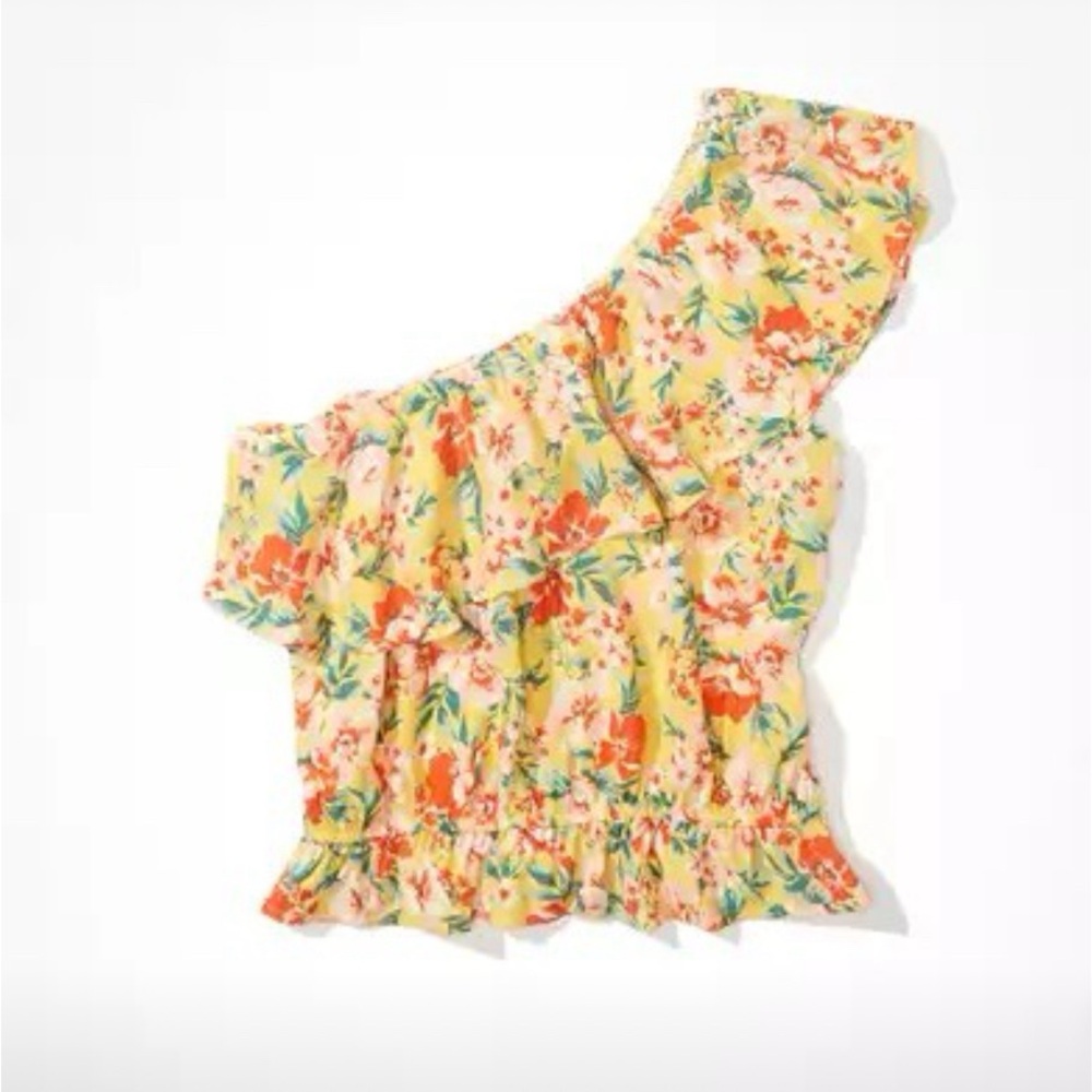 American Eagle one shoulder floral top